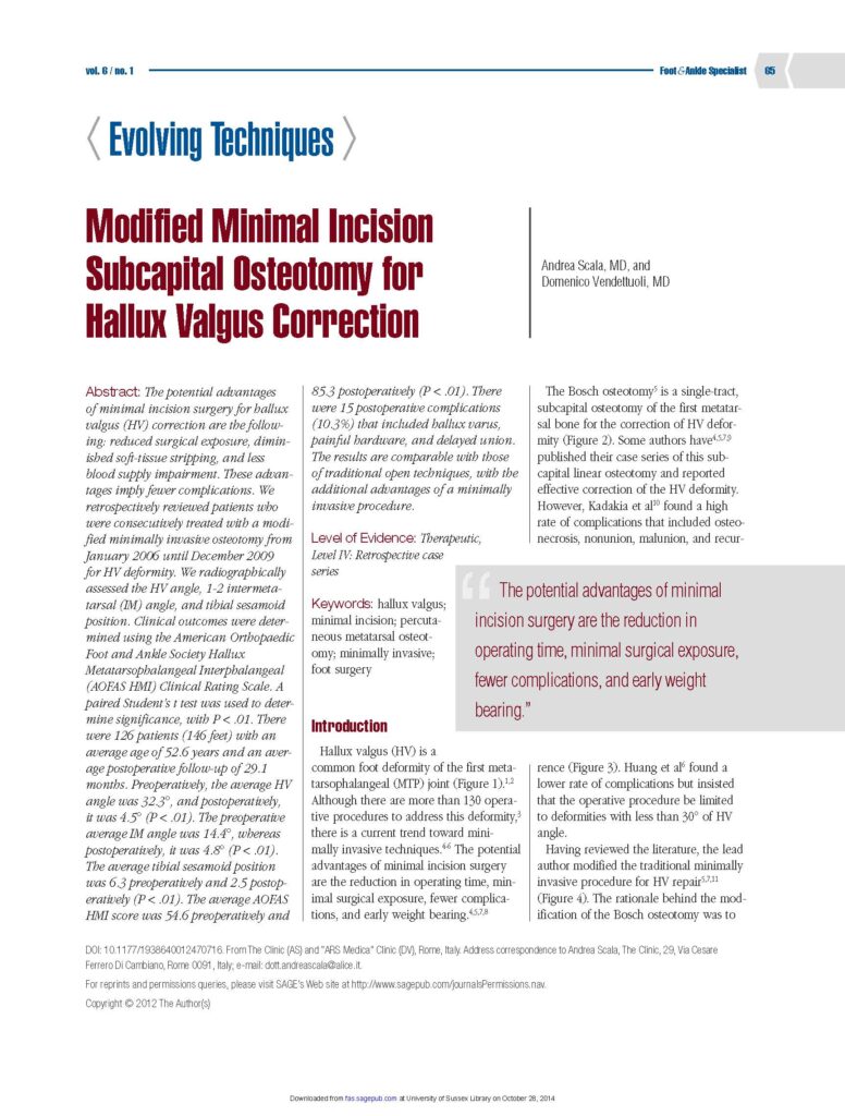 chirurgia mini-invasiva alluce valgo